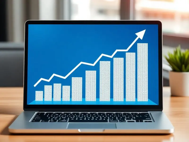 Business growth chart showing financial success